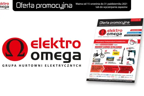 Oferta promocyjna Elektro Omega, hurtownia elektryczna, z nagrodami głównymi i rabatami.