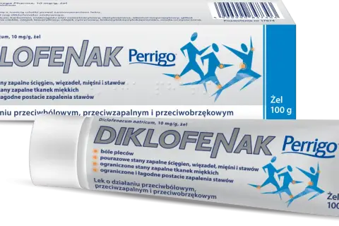 Żel DIKLOFENAK Perrigo na bóle pleców i stany zapalne. Pomaga przy urazach ścięgien, mięśni i stawów.