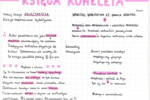 Mądrość Koheleta: "Marność nad marnościami" to refleksja nad nietrwałością dóbr doczesnych, takich jak bogactwo, uroda czy władza.