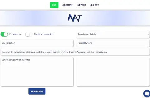 Tłumacz tekst na polski, wybierz specjalizację i ton. Zastanawiasz się, co to znaczy po francusku? Wpisz tekst i kliknij "Translate".