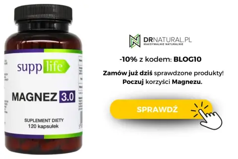 Butelka suplementu diety "Magnez 3.0" od SuppLife. Magnez chelatowany dla lepszego wchłaniania. Sprawdź korzyści!