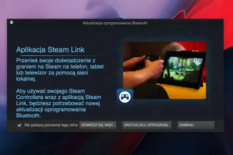 Aplikacja Steam Link pozwala grać w gry ze Steam na telefonie. Aktualizacja Bluetooth jest potrzebna do jej działania.
