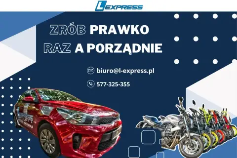 Chcesz wiedzieć, ile kosztuje prawo jazdy AM? Zobacz ofertę L-Express. Szkolimy na samochody i motocykle.