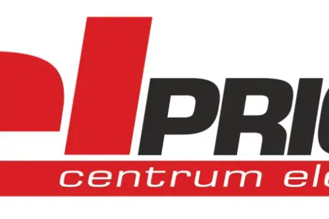 Logo hurtowni elektrycznej marki elprice.pl. Czerwony wtyk elektryczny i napis "elPRICE.PL" oraz "centrum elektryczne".