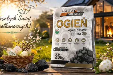 Wesołych Świąt! Węgiel ekogroszek extra premium plus "Ogień" Ultra 29, idealny na wiosenne chłody.