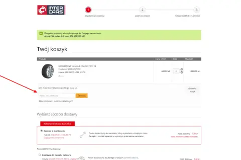 Wpisz kod rabatowy, aby uzyskać zniżkę na opony. Sprawdź, czy masz kod rabatowy KAZAR.