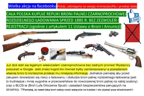 Repliki broni czarnoprochowej rozdzielnego ładowania, które można kupić bez zezwolenia. Pamiętaj o zasadach bezpieczeństwa.