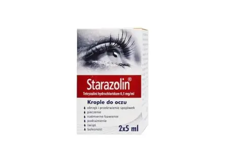 Krople do oczu Starazolin na objawy alergii: obrzęk, pieczenie, łzawienie, podrażnienie, świąd i bolesność.