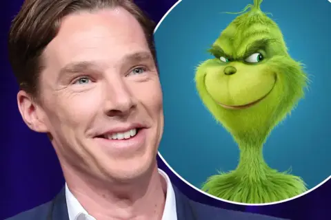 Benedict Cumberbatch i Grinch, bohater filmu "Grinch świąt nie będzie".