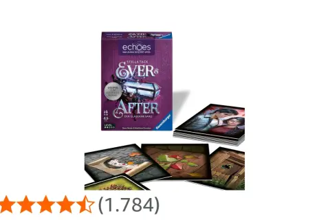 Das "Echoes: Ever After - Der gläserne Sarg" Spiel, ein spannendes Mord auf Ex Spiel, mit Spielbox und illustrierten Karten.