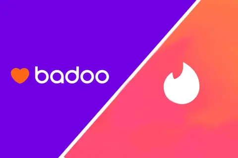 Logo Badoo i Tinder obok siebie. Wybór aplikacji randkowych: tinder czy badoo?