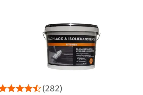 Eimer Dachlack & Isolieranstrich Bitumen. Schwarzer, wasserabweisender Deckanstrich für den Außenbereich. Kurze mem dachlack trocknungszeit.