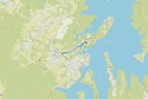 Mapa z zaznaczonymi solina szlaki piesze w okolicy Polańczyka i Jeziora Solińskiego.