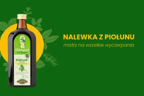Nalewka z piołunu, mistrz na wszelkie wyczerpania. Butelka Maitrunk Hildegard von Bingen.