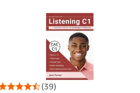 Libro "Listening C1" de Jane Turner, con práctica para Cambridge C1 Advanced. Incluye audios y claves de respuesta.