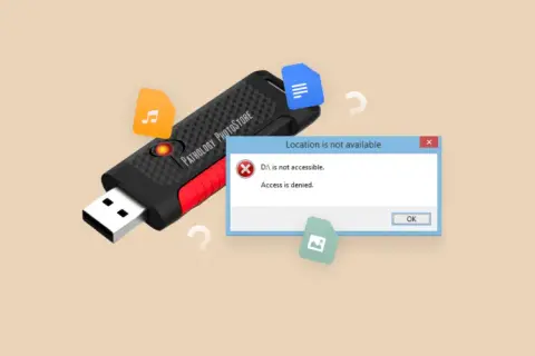 Pendrive z komunikatem błędu "D:\ is not accessible. Access is denied.