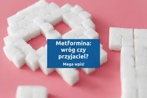 Kostki cukru ułożone w kształt serca, symbolizujące walkę z cukrzycą. Metformina, lek na cukrzycę, może być kluczem do zdrowia.