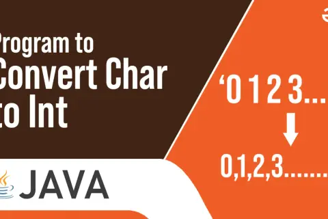 Programme Java pour convertir un caractère en entier. Illustration de la conversion de '0123...9' en 0,1,2,3...9.