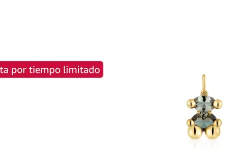 Colgante oso Tous con piedras grises y detalles dorados. ¡Oferta por tiempo limitado!