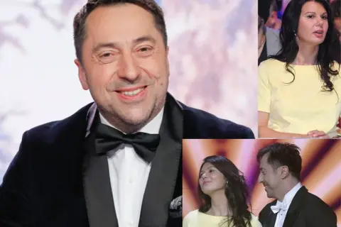 Marcin Miller z żoną. Wiek żony Marcina Millera jest tajemnicą, ale na zdjęciu wygląda na szczęśliwą.