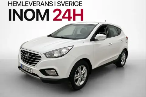Vit Hyundai ix35, hemleverans inom 24h i Sverige. Inga problem med denna bil!