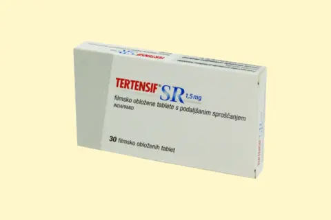 Opakowanie leku Tertensif SR 1,5 mg z indapamidem, 30 tabletek. Lek Tertensif wycofany.