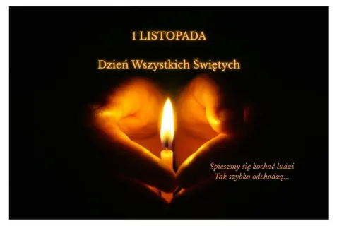 Płonąca świeca w dłoniach tworzących serce. 1 listopada, Dzień Wszystkich Świętych. Modlitwa za zmarłą mamę.