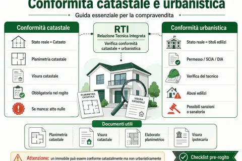 Guida per come verificare la regolarità urbanistica di un immobile, confrontando stato reale, planimetrie e titoli edilizi.