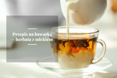 Mleko wlewa się do szklanki z herbatą, tworząc piękne wzory. Idealna herbata z mlekiem na chłodny dzień.