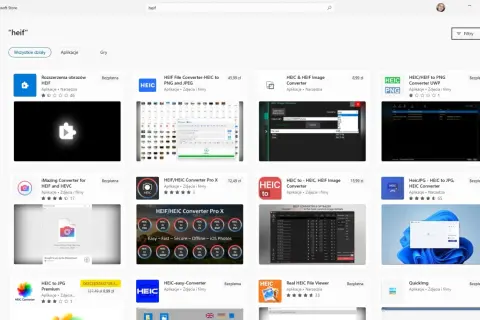 Sklep Microsoft Store oferuje aplikacje, które pomogą Ci jak zmienić typ pliku HEIC na JPG, PNG i inne formaty.