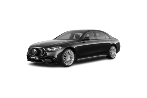 Czarny Mercedes-Benz S 63 AMG, luksusowa limuzyna z charakterystycznym grillem i felgami.