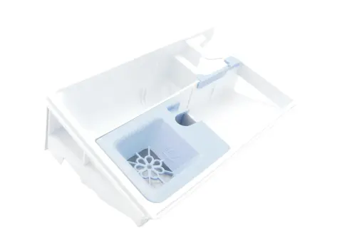 Cassetto per detersivo Hotpoint Ariston lavatrice: scomparto per detersivo liquido o in polvere, con indicazione MAX.