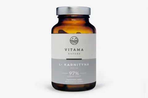 Butelka suplementu diety L-Karnityna 1500 mg. Po miesiącu stosowania można zauważyć pozytywne l'karnityna efekty.