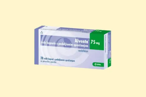 Opakowanie leku Alventa 75 mg, zawierające 28 kapsułek o przedłużonym uwalnianiu.