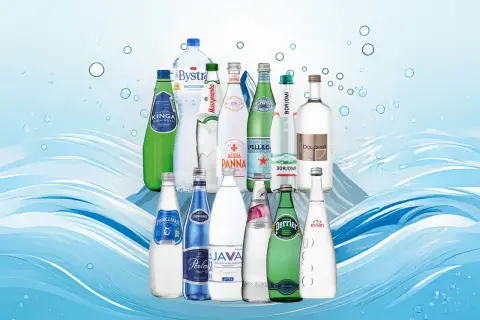 Woda mineralna na falach: Bystra, Kinga Pienińska, Muszynianka, Acqua Panna, San Pellegrino, Borjomi, Dolomia, Piwniczanka, Cisowianka, Perla, Java, Perrier, Evian – wybierz najlepszą wodę mineralną dla siebie.
