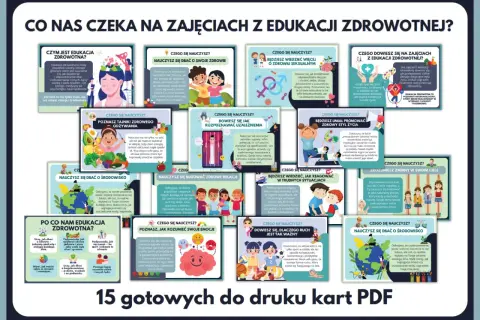 Karty pracy dla przedszkola: zdrowie, odżywianie, relacje, emocje, środowisko. Edukacja zdrowotna to inwestycja w przyszłość.