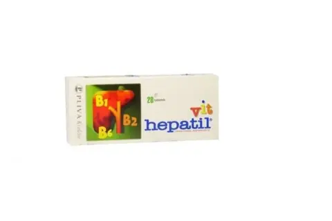 Opakowanie leku Hepatil z witaminami B1, B2, B6. Informacja o hepatil dawkowanie na opakowaniu.