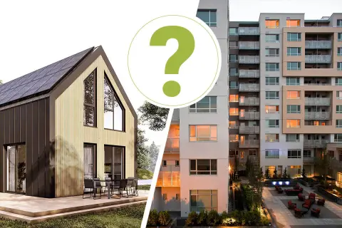 Nowoczesny dom z panelami słonecznymi czy mieszkanie w bloku? Wybór, gdy marzysz o własnym kącie w cenie mieszkania.