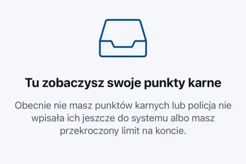 Tu sprawdzisz, ile można mieć punktów karnych. Obecnie nie masz żadnych lub przekroczyłeś limit.