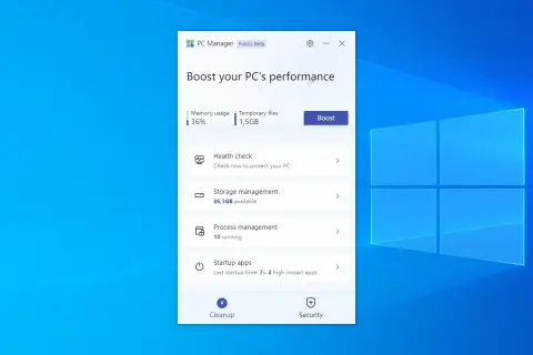 Microsoft PC Manager pomaga zwiększyć wydajność komputera, oferując funkcje takie jak czyszczenie, zarządzanie procesami i optymalizacja.