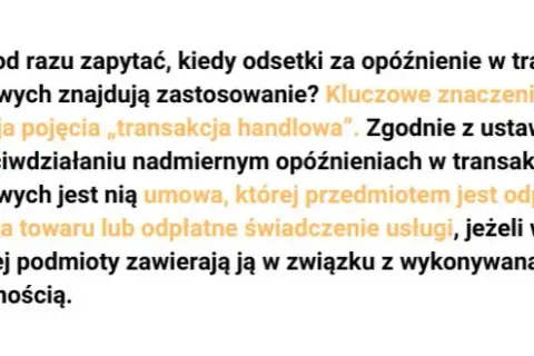 Kiedy odsetki za opóźnienie w transakcjach handlowych mogą zaskoczyć?