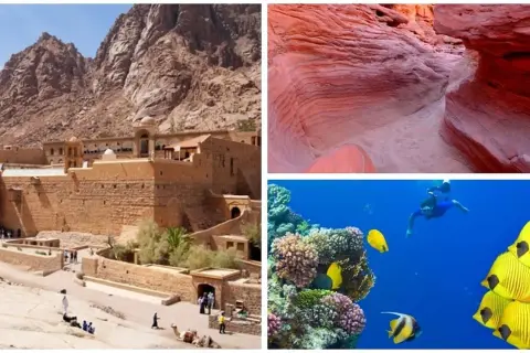 Niezapomniane wycieczki z Sharm El Sheikh: klasztor, kanion i podwodny świat Morza Czerwonego.