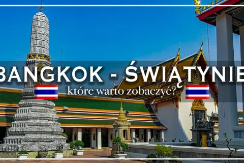 Wielka wieża i złote dachy świątyń w Bangkoku, stolicy **Siam**. Piękne miejsce do odkrycia.