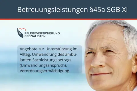 Betreuungsleistungen nach §45a SGB XI für Senioren. Pflegeversicherungsspezialisten bieten Unterstützung im Alltag.