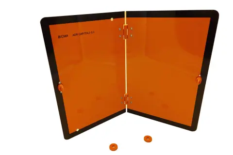 Plaque orange pliante pour camion, marquée BICMA ADR CAPITOLO 5.3.