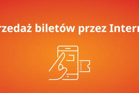 Jak kupić bilet na pociąg przez Internet? Ikona pokazuje smartfon z biletem, symbolizując łatwy zakup online.