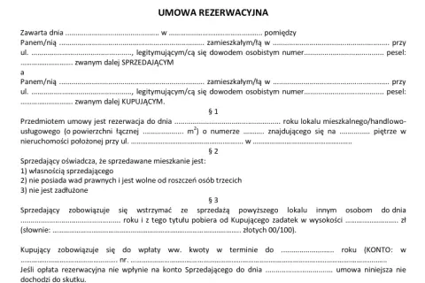 Czy deweloper może odstąpić od umowy rezerwacyjnej i co to oznacza?