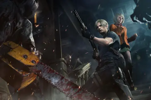 Leon i Ashley uciekają przed piłą mechaniczną w Resident Evil 4 Remake - premiera gry już wkrótce!