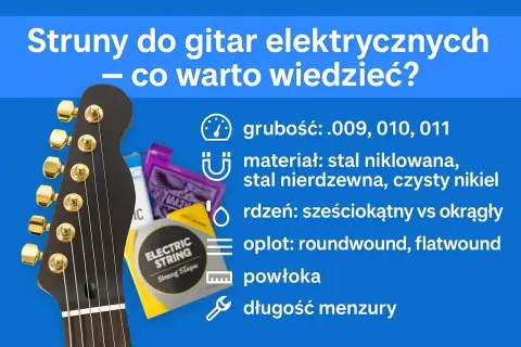 Jakie struny do gitary elektrycznej wybrać? Grubość, materiał, rdzeń, oplot, powłoka i długość menzury – wszystko, co musisz wiedzieć.