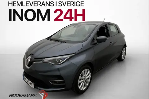 Mörkgrå begagnad Zoe, redo för hemleverans inom 24h i Sverige. En stilren elbil från Renault.